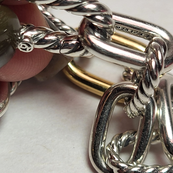 DY Madison Chain Sterling Silver and Gold Bracelet. #109 - Picture 4 of 14